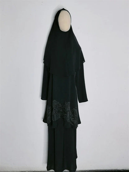 Cralom Cralom Ramadan Abaya Set - Modest Muslim Women's 3 Piece