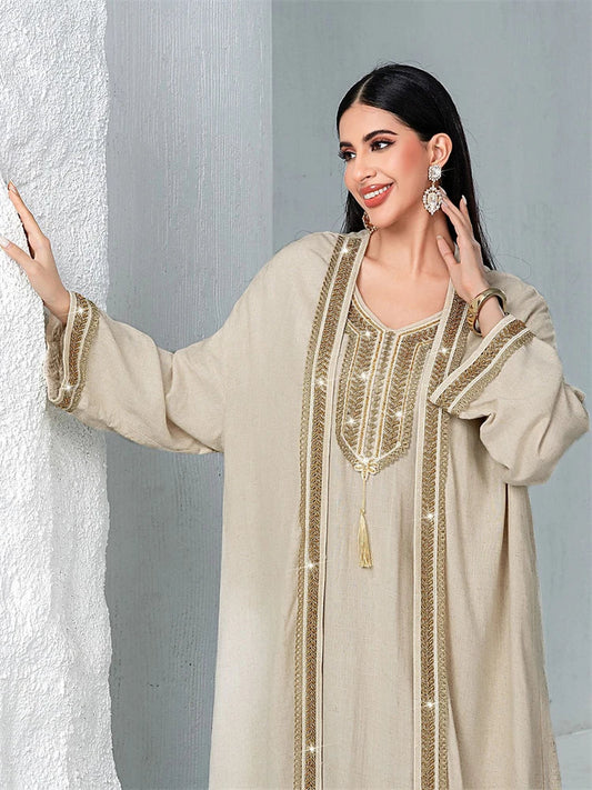 Cralom Ramadan Eid Abaya Set: 2-Piece Ensemble for Women