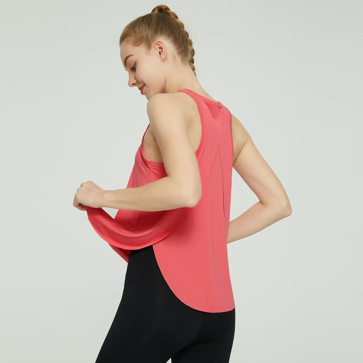 Cralom Women's Fitness Crop Tank Top, Quick Dry Sport Vest for Gym Workouts