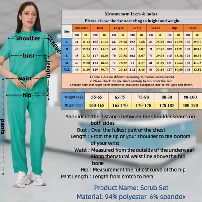 Cralom Unisex V-Neck Medical Scrubs Set - Hospital Work Uniform