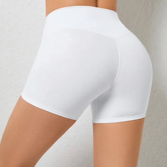 Cralom Peach Lift Yoga Shorts: High Waist Seamless Workout Stretch Shorts