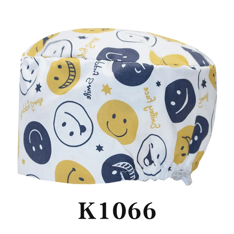 Cralom Cartoon Print Scrub Cap - Comfortable Women's Nurse Hat