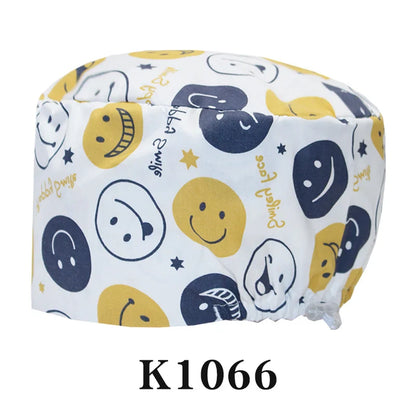 Cralom Cartoon Print Scrub Cap - Comfortable Women's Nurse Hat