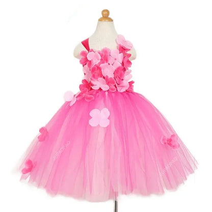 Cralom Pink Petal Princess Wedding Dress - Elegant Tulle Party Outfit