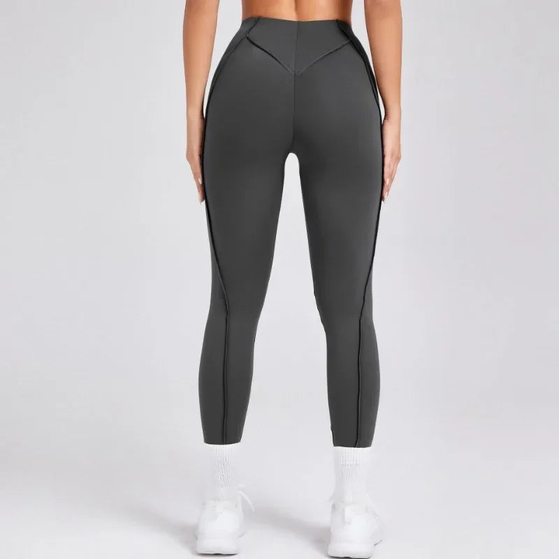 Cralom High Waist Yoga Leggings for Women - Peach Hip Raise Fitness Pants