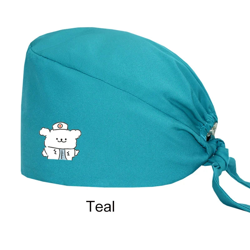 Cralom Women's Solid Scrubs Caps for Medical and Beauty Professionals