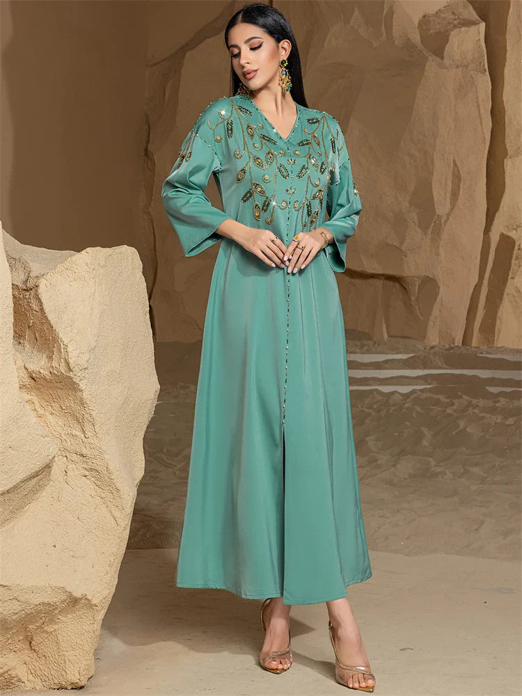 Cralom Diamond Eid Abaya embellished for Muslim women by Cralom