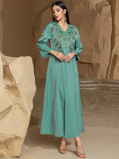 Cralom Diamond Eid Abaya embellished for Muslim women by Cralom