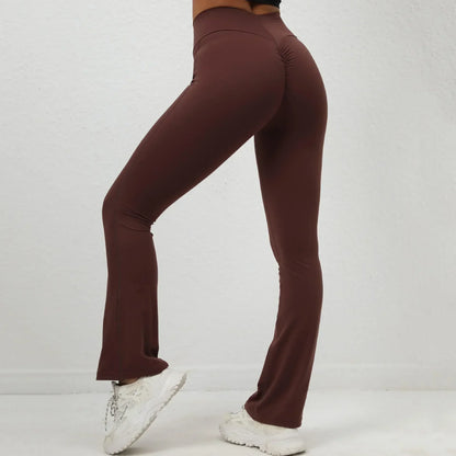Cralom Seamless Yoga Leggings: High Waist Slimming Flared Pants for Women's Fitness