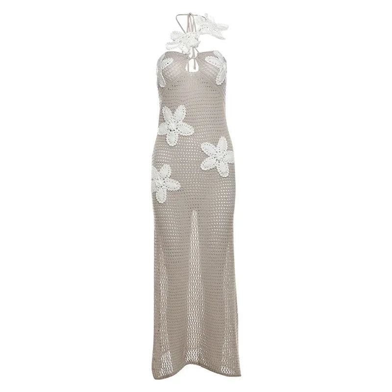 Cralom Halter Knit Bodycon Dress: Sexy & Elegant Beach Clubwear for Summer Trend