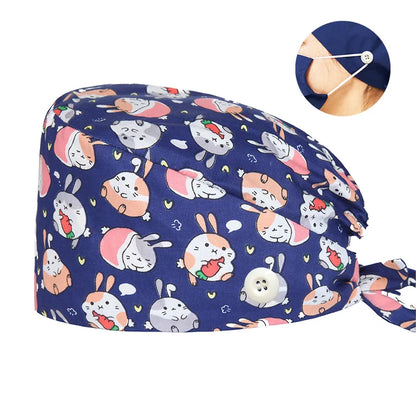 Cralom Cotton Scrub Caps with Sweatband for Medical Professionals