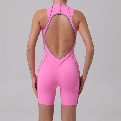 Cralom Yoga Jumpsuit: Hip-lifting, Hollow-out Splicing One-piece Fitness Set for Women