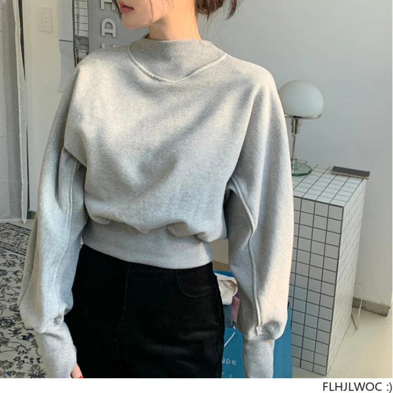 Cute Sweet Girls Knitted Sweaters by Cralom - Gray Basis Pullovers Jumpers