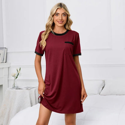 Cralom Soft Short Sleeve Summer Nightgown - Lightweight Women's Sleepdress