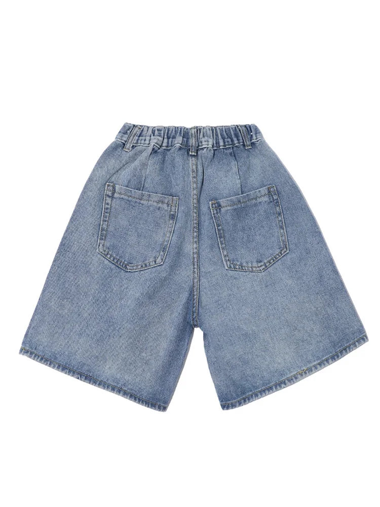 Cralom Sweet Washed Wide Leg High Waist Jeans - Y2K Style