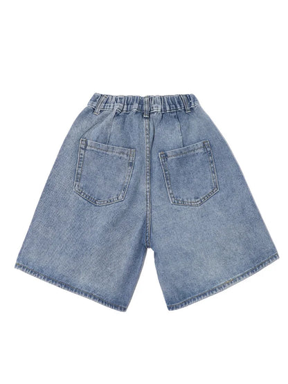 Cralom Sweet Washed Wide Leg High Waist Jeans - Y2K Style
