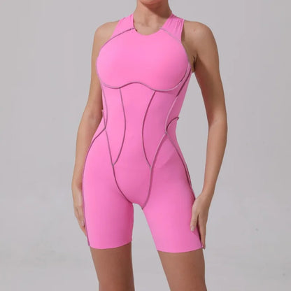 Cralom Yoga Jumpsuit: Hip-lifting, Hollow-out Splicing One-piece Fitness Set for Women
