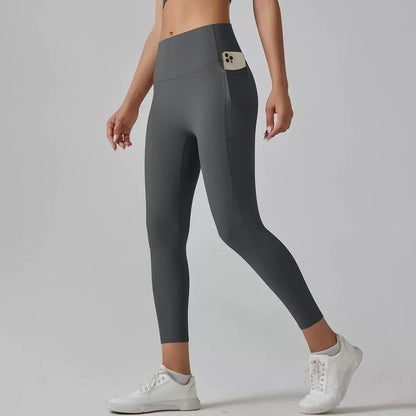 Cralom High Waist Yoga Pants with Side Pockets & Hip Scrunch