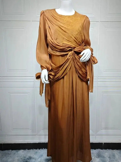 Cralom African Muslim Dubai Abaya Kaftan Robe for Women