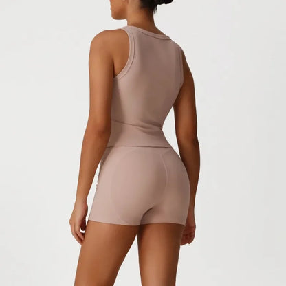 Cralom Yoga Set: Naked Sensation Vest & Sculpting Leggings for Fitness