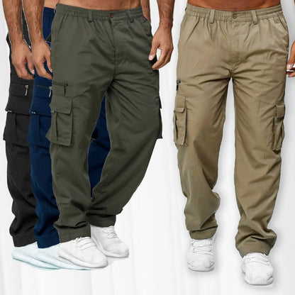 Cralom Men's Outdoor Work Pants - Multi-Pocket Straight Style for Hiking & Fishing