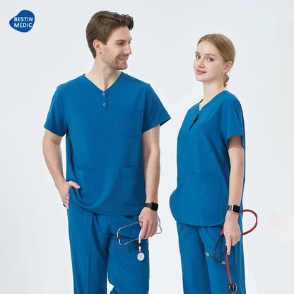 Cralom Unisex 4-way Stretch Doctor Scrub Set: Premium Hospital Uniform