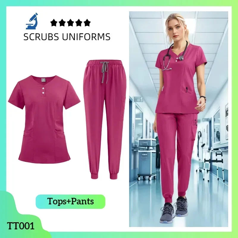 Cralom Women's Lab Coat & Unisex Pants Set