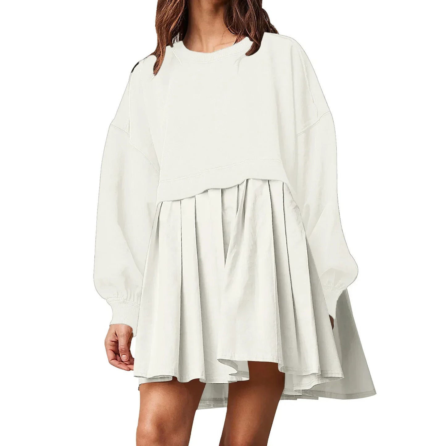 Cralom Color Blocked Pleated Dress for Autumn 2024