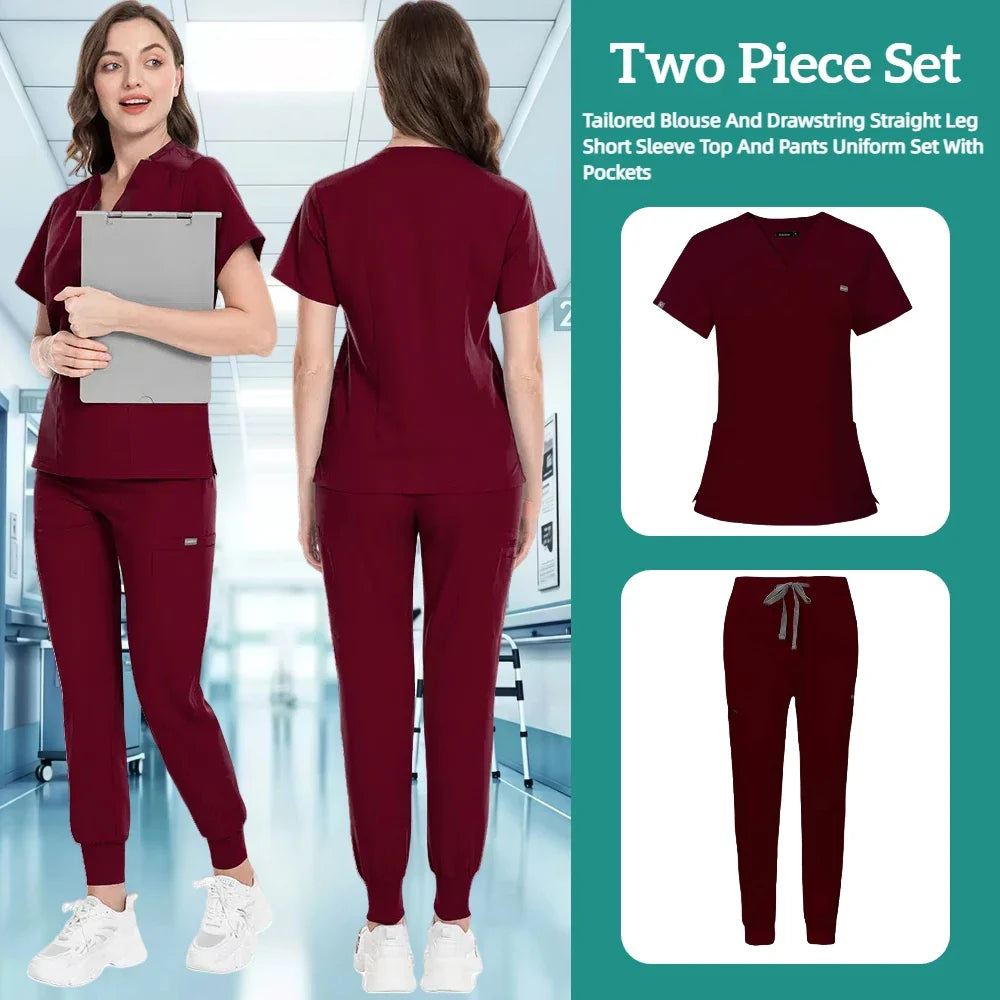 Cralom Nursing Scrub Top - Unisex Solid Color Uniform