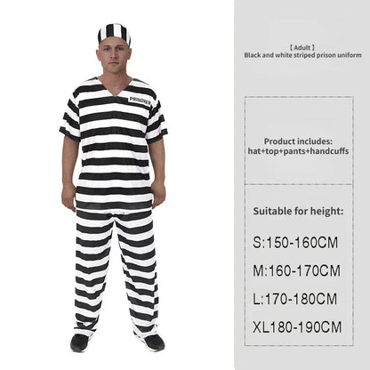 Cralom Men's Orange Prisoner Jumpsuit Halloween Costume