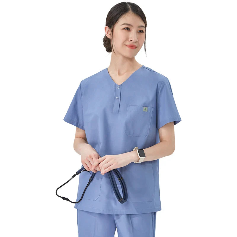 Cralom Pink Nursing Scrub Set - Easy Care Medical Uniform