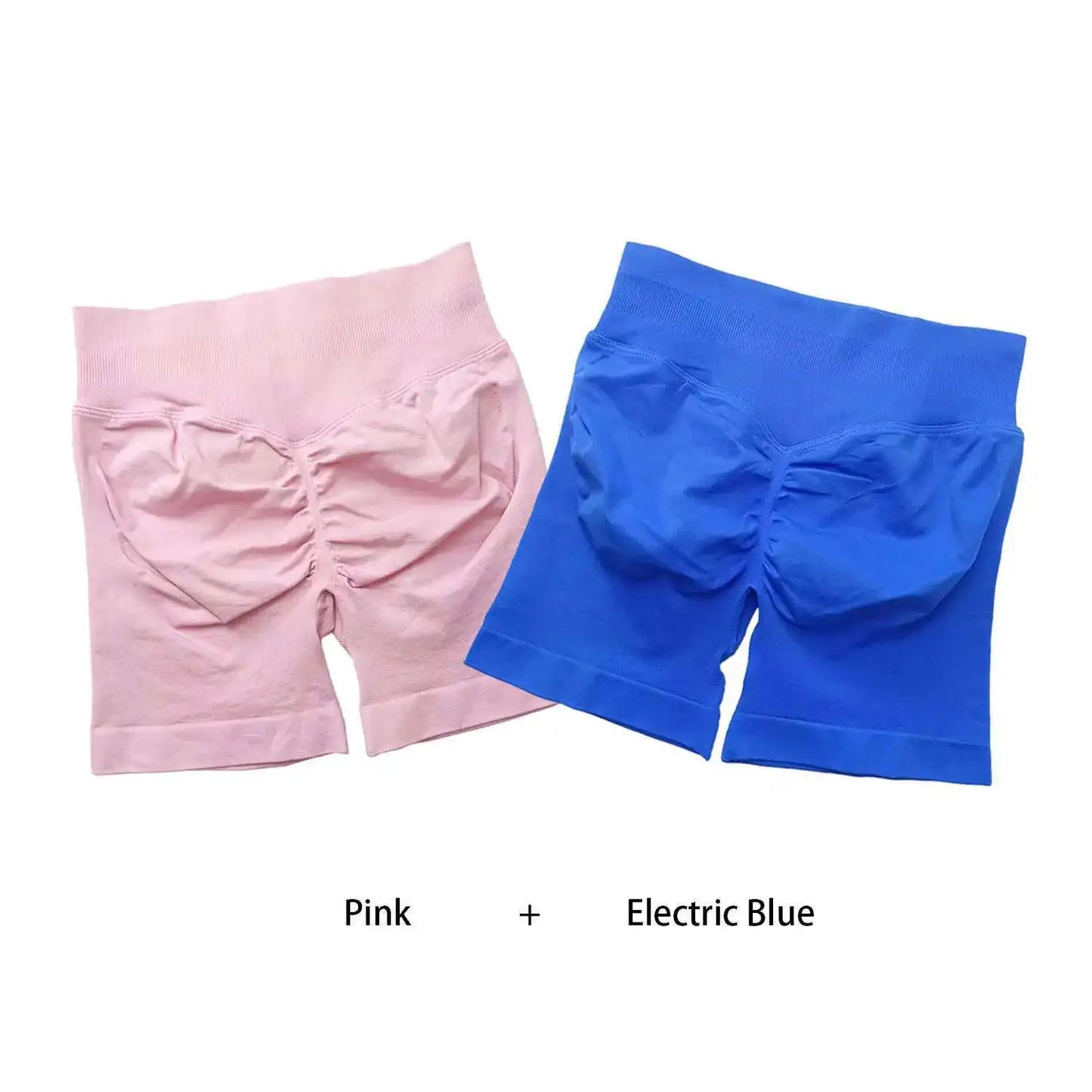 Cralom Seamless Leggings Gym Shorts Set for Women - Push-up Fitness Bottoms