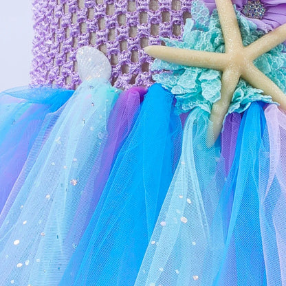 Cralom Mermaid Princess Tutu Dress - Ocean Themed Party Costume