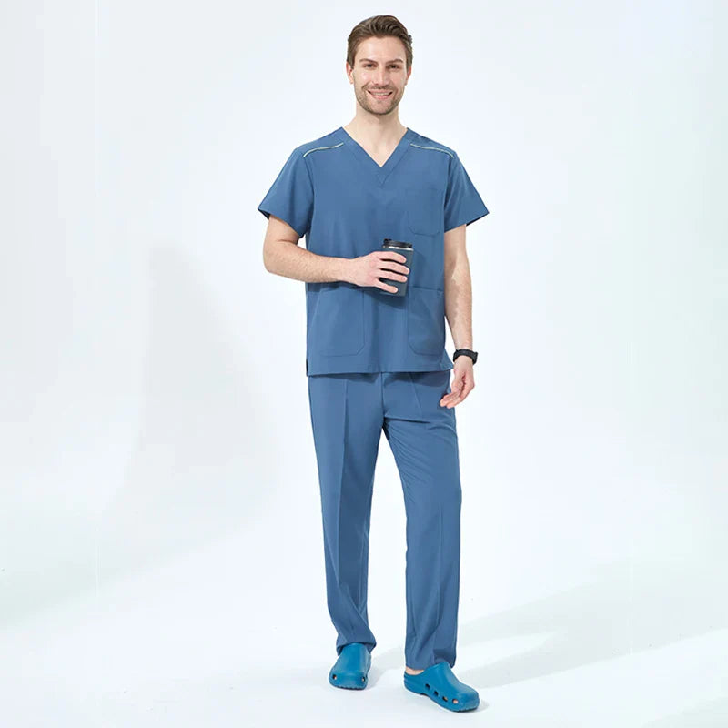 Cralom Men's Stretch Medical Scrub Uniforms - Ultra Soft Workwear Outfit