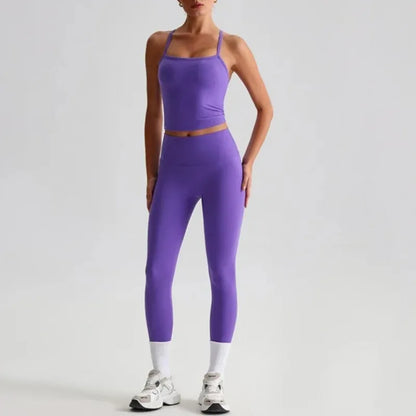 Cralom Naked Feel Seamless Yoga Set: Sports Bra & High-Waisted Leggings