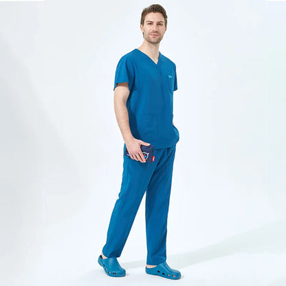 Cralom Unisex Scrub Top & Drawstring Pant Set for Medical, Beauty & Spa