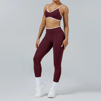 Cralom Seamless Yoga Set: Backless Sports Bra & Quick-Dry Leggings for Fitness