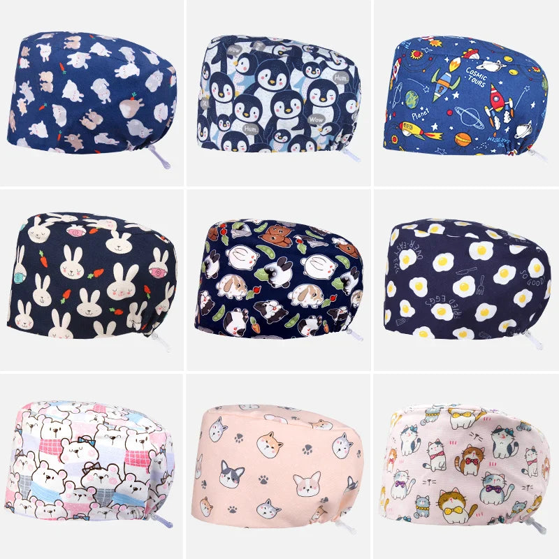Cralom Cotton Scrub Cap - Unisex Surgical Hat for Healthcare Pros