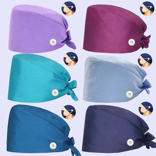 Cralom Navy Surgical Scrub Cap Unisex Poly-Cotton Clinical Hat