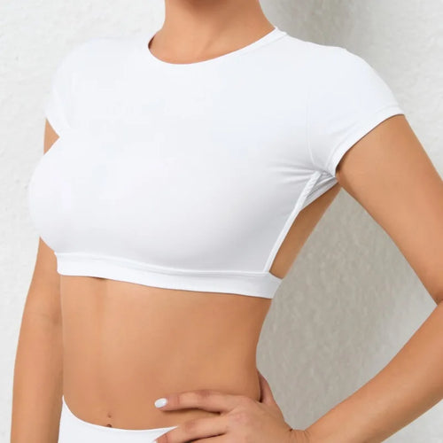 Cralom Naked Feel Yoga Bra Top with Built-in Padding & Quick-Dry Backless Design