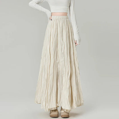 Cralom Women's High Waist A-Line Pleated Skirt - 2025 New Collection