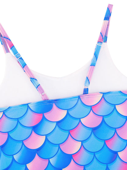 Girls Scale Print One-Piece Swimsuit by Cralom