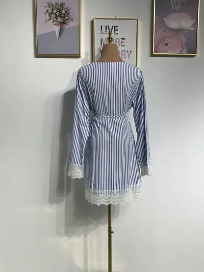 Cralom Stripe Long Tops for Women - Ramadan Abaya, Islamic Prayer Clothes