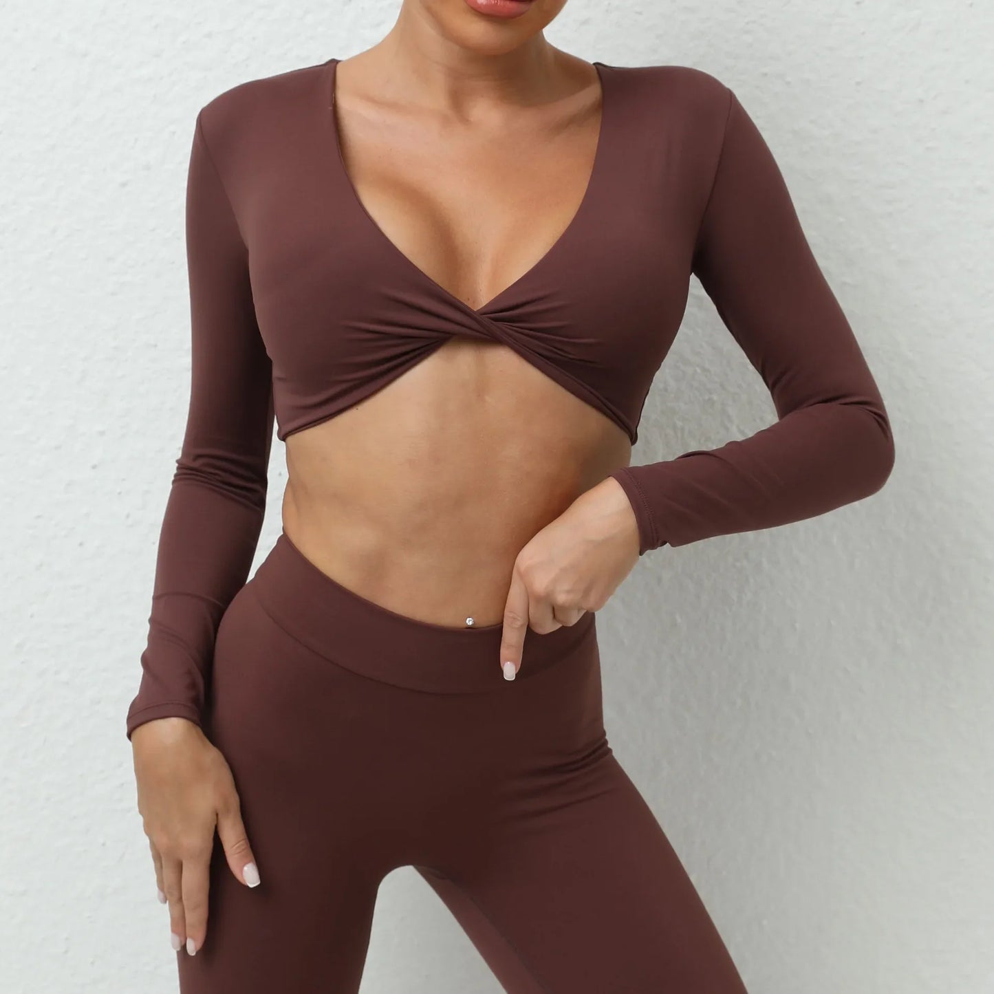 Cralom Seamless Long Sleeve Yoga Top for Women | Naked Feel Fitness Tee