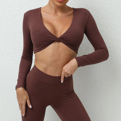 Cralom Seamless Long Sleeve Yoga Top for Women | Naked Feel Fitness Tee