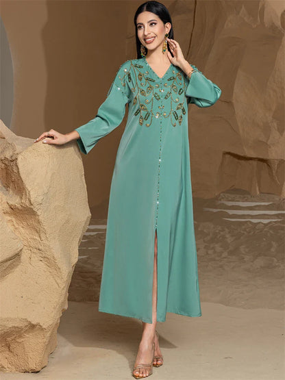 Cralom Diamond Eid Abaya embellished for Muslim women by Cralom
