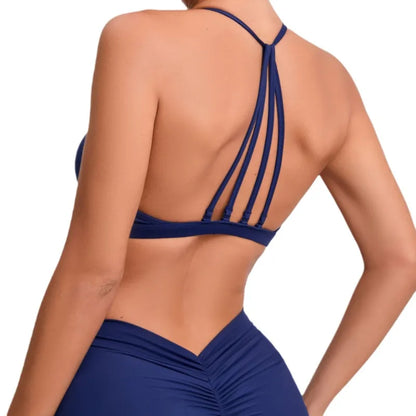 Cralom Seamless Racerback Yoga Bra - High Support & Sweat-Wicking
