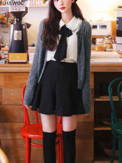 Cralom Autumn Spring Ruffles Blouse Chic Fashion Tops Office Lady Style