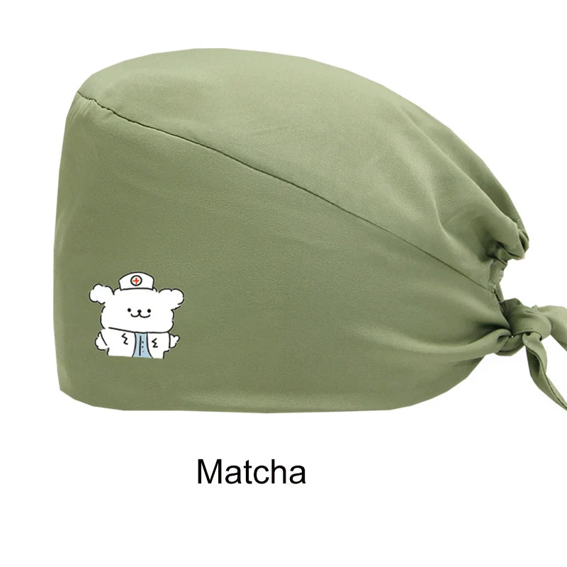 Cralom Women's Solid Scrubs Caps for Medical and Beauty Professionals