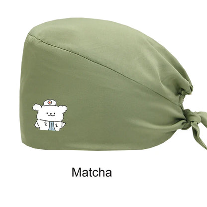 Cralom Women's Solid Scrubs Caps for Medical and Beauty Professionals